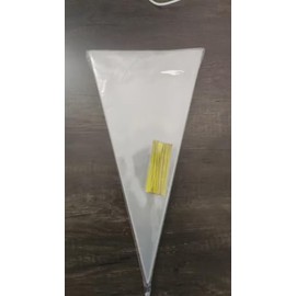 7x15 Inches Cone Shaped Treat Bags, 100 Pcs Clear Cellophane Treat Bags Plastic Cone Triangle Carrot Shaped with Ties for Easter Candy Popcorn Bag Cookies Snack Party Favor Gift Pouches Decorations