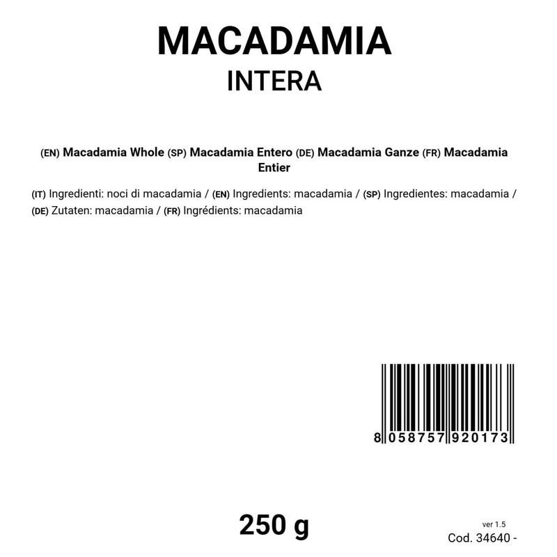 Bongiovanni Bontà Naturali Macadamia Intero 250 g