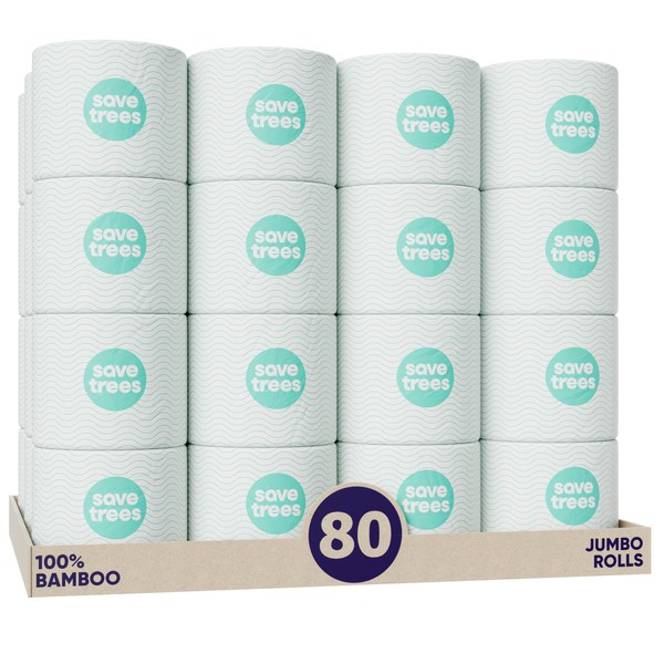 Save Trees Bamboo Toilet Paper -80 Rolls Of Septic Safe