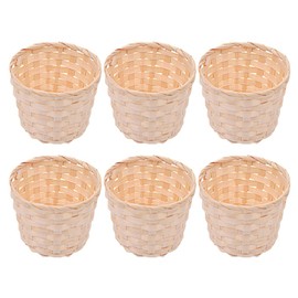 NUOBESTY 6Pcs Mini Woven Basket, Small Wicker Baskets Miniature Flower Basket Rattan Storage Baskets Container for Party Favors Crafts Decor
