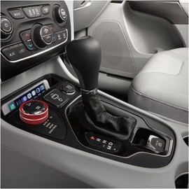 KEEGTBOX - Cubierta de botón de interruptor de control 4WD compatible con Jeep Renegade Cherokee Compass SUV Interior 4WD perilla Accesorios de moldura (rojo)