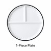 Ceramic Divided Plate – 3-Section Round Food Serving Plate for