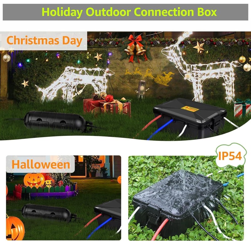 NineLeaf IP54 1PK Extra Large Outdoor Box w/ 7 Cable