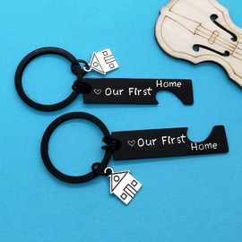 Huwujiu Our First Home Keyring Set First Home Gifts for Couple New Home Gifts Housewarming Gifts for New Homeowner New House Gifts Moving in Gifts for Couple Friends Family