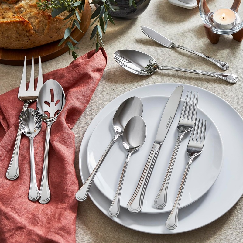 HENCKELS 65-Piece Astley Flatware Set,Silver