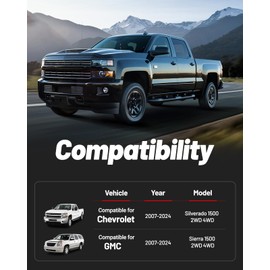 EVIL ENERGY 3" Front and 2" Rear Leveling Kits Compatible with 2007-2024 Chevy Silverado 1500 GMC Sierra 1500 2WD 4WD, 3 inch Front and 2 inch Rear Suspension Forged Strut Spacers Lift Kits Black