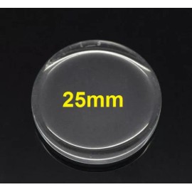 Unbranded 10 pcs. Circle Clear Round Glass Dome Seals Tiles – 25mm (1 in) – 4.8mm Thick