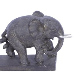 Deco 79 Polystone Elephant Decorative Sculpture Home Decor Statue, Accent Figurine 11" x 4" x 6", Brown