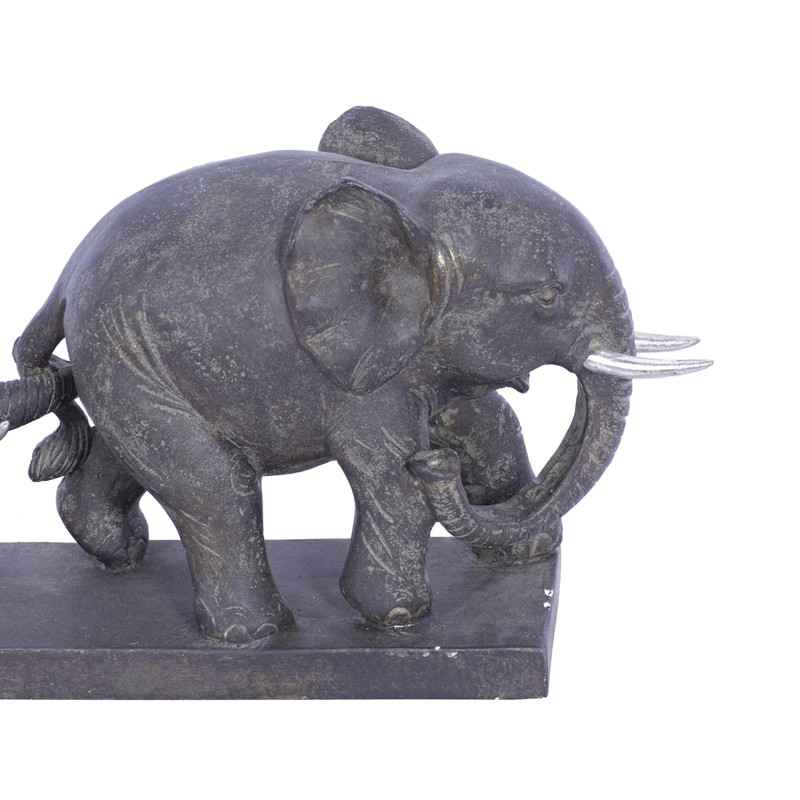 Deco 79 Polystone Elephant Decorative Sculpture Home Decor Statue, Accent