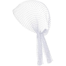 Rhinestone Mesh Headband Head Wrap Head Scarf Hair Scarf Turban Headpiece for Women Hair Styling Holiday Rave Hippie(White)