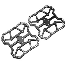 Wakects 1 Pair Aluminium Wide Platform Pedal for Mountain Bike Self-Locking Click Pedal Platform Adapter for SPD and KEO Road Bike System Mountain Bike System (Black)