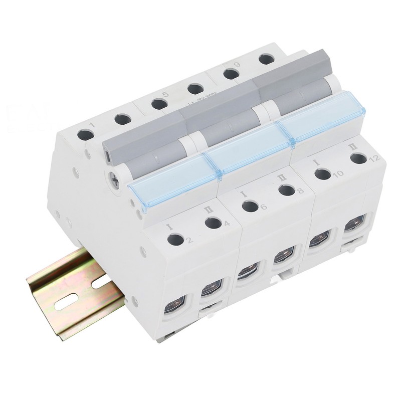 400VAC Dual Power Manual Transfer Switch 35mm DIN Rail Mount