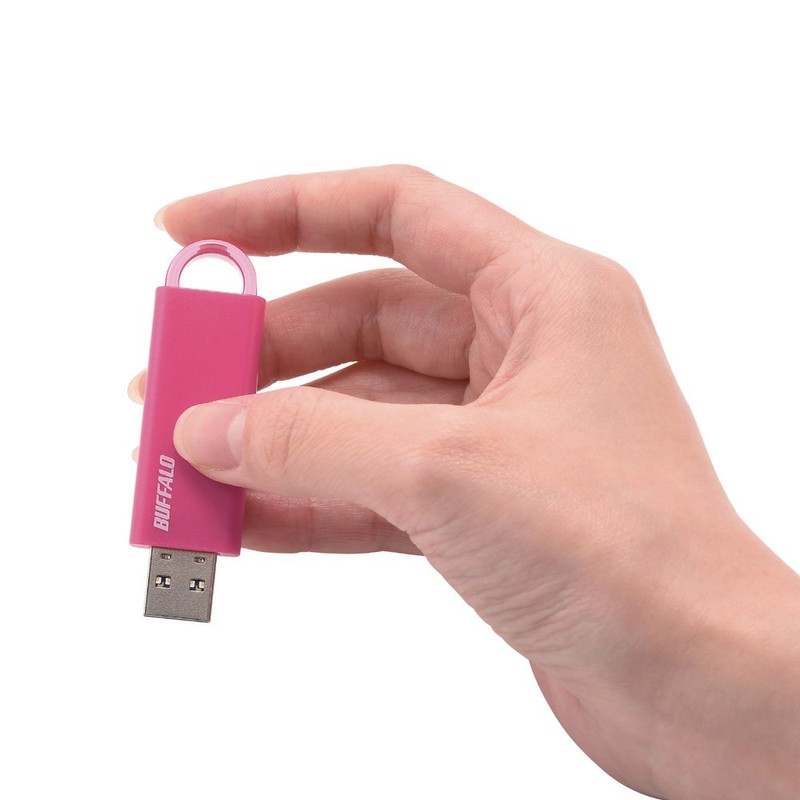 BUFFALO KNOCK SLIDE USB 3.1 (Gen1) USB Memory 16GB Pink