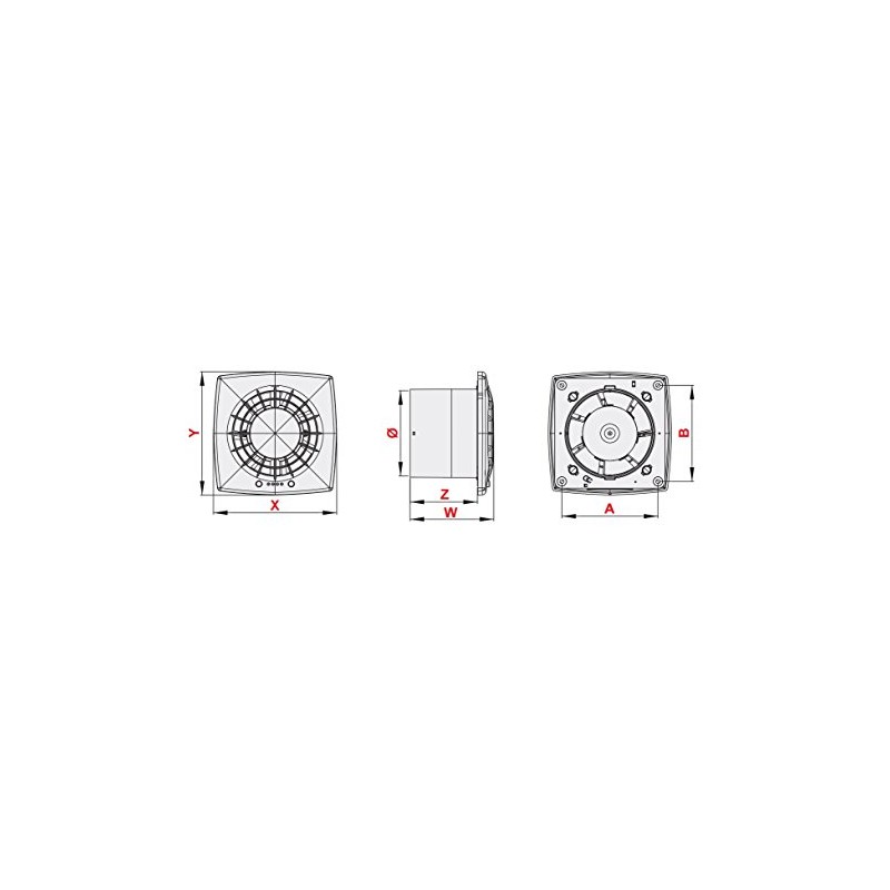 12V DC Bathroom Extractor Fan 100mm / 4" with Ball