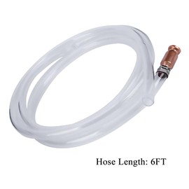Shaker Siphon Hose for Fuel Transfer Pump 1/2'' Copper Valve Syphon Hose Gas Siphon Pump for Gasoline, Oil, Diesel, Water, Liquid Self Priming Shaker Siphon Hand Pump Tube (6 feet)