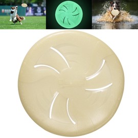 HONGEZEY Glow-in-The-Dark Dog Flying Discs, Interactive Dog Flyer Toys, Soft Lightweight Dog Catch and Fetch Toys for Medium Large Dogs, Floats in Water & Safe on Teeth, 9 inch (Large, Glow)