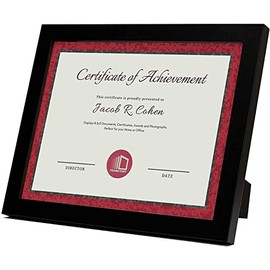 Frametory, Document / Diploma Table-Top Frame for 8.5x11 Picture & Real Glass (Black)