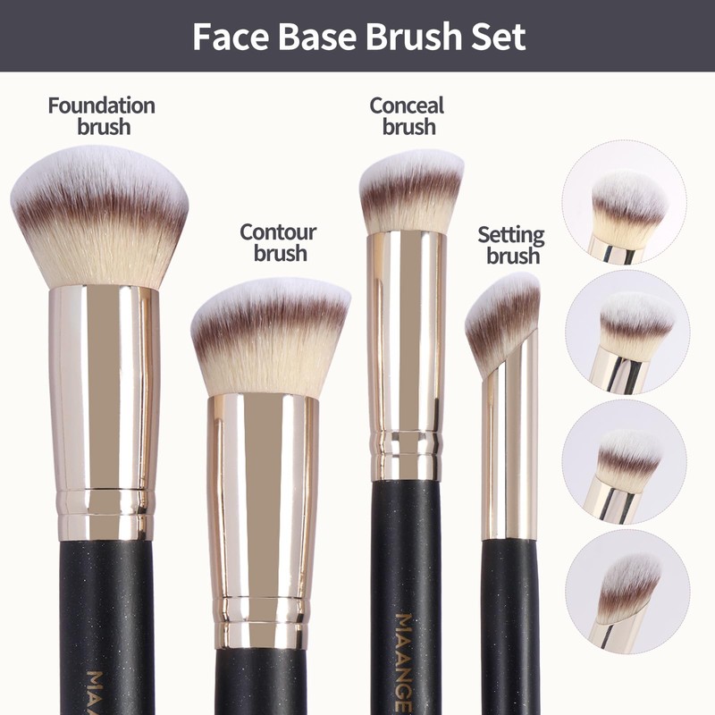 MAANGE Set de Brochas de Maquillaje 4 Piezas Brochas de
