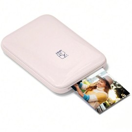 HPRT Pocket Mobile Smartphone Photo Printer - Portable Mini Color Wireless Mobile Printer - Zink 2x3” Sticky-Back Photos - Bluetooth Compatible with iOS & Android Devices:_White +50 Photo Papers