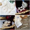 15 Piece Set / Hairpin Ribbon Hair Clip, Pearl, Cute,