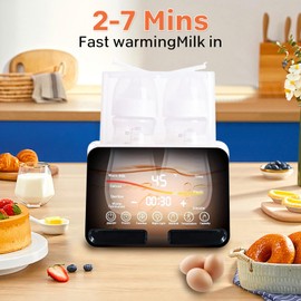 Portable Baby Bottle Warmer for Breastmilk, Fast Heating with Smart Temp Control, 24H Keep Warm, Sterilizer, Baby Food Heater, Thaw Function, Fits Most Bottles, Perfect for Travel & Home Use