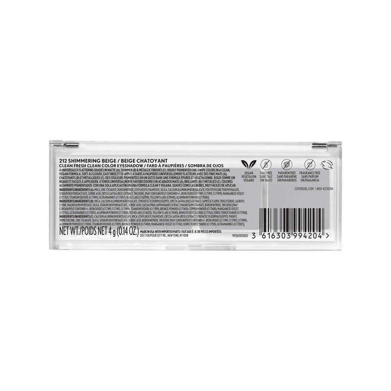 Clean Fresh Color Clean Eyeshadow Shimmering Beige