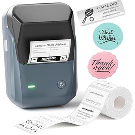 NIIMBOT B1 - Impresora de etiquetas portátil Bluetooth con identificación automática, fácil de usar para oficina, hogar, negocios, con etiqueta/rollo 