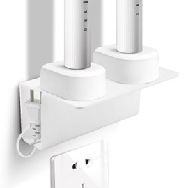 Electric Toothbrush Holder for Bathroom, Acrylic Electric Toothbrush Holder Wall Mounted Come with Cable Organizer, Saving Space and Convenient Charging(Color:White)
