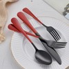 Onlycooker 20-Piece Red Silverware Set 18/0 Stainless Steel Black Silverware
