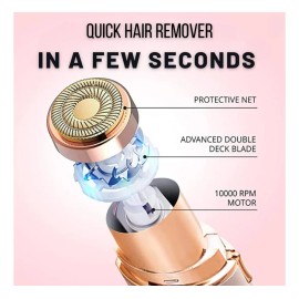 Yooty Depiladora Facial Eléctrica Para Mujer, Recortadora De Bikini, Belleza Y Cuidado Personal Con Luces Led Para Un Corte De Pelo Preciso, Indoloro E Instantáneo. (oro Rosa)