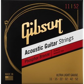 Gibson Phosphor Bronze Acoustic Guitar Strings, Ultra-Light