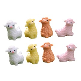 SUPVOX 8pcs Alpaca Ornament Outdoor Cute Decor Figurine Garden Animal Figure Miniature Animal Figurines Tiny Ornaments Decorations Miniatures Decoration Lamb Resin