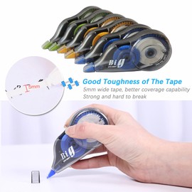 Original Correction Tapes, 12 Meters Long White Out, 6-Pcs