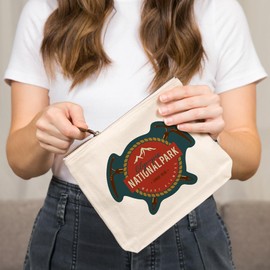 Olympic National Park, Washington, Mount Olympus, Press Artwor, 100% Cotton Zipper Pouch, Travel Accessory, Go Bag