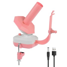 Yarn Winder Pro, Electric Yarn Ball Winder for Crocheting, Upgrade Dual-Spring Tension 10oz Large Capacity, Stepless Speed Automatic Knitting Yarn Winder Wool Spinner Roller for Crochet Lovers(Pink)