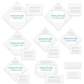 17pcs/Set BAOFALI Envelope Maker Guide Set Envelope Tear Templates All-in-One Envelope Making Toolfor Card Making and Paper Crafts DIY Arts Projects Envelopes Scrapbooking,Postcards,Christmas Cards