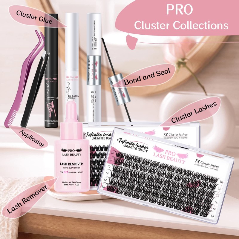 Cluster Eyelashes, Pack of 72 Individual Eyelashes, Eyelash Clusters, DIY