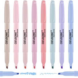 coruscant Pastel Highlighters Set, Assorted Colors Chisel Tip Cute Bible Highlighters, No Bleed Dry Quickly, for Journal Bible Study, Perfect for thin paper, School Office Supplies, 8 Pack