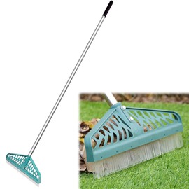 Yeelor Artificial Turf Rake with Adjustable Steel Handle from 32 to 61 Inch, Durable Carpet Rake, Turf Brush for Artificial Grass, Pet Hair, Leaves and Debris