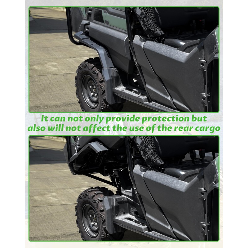 SAUTVS Extended Rear Fender Flares Compatible with Honda Pioneer 700-4