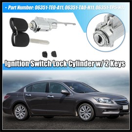 Hihaha Ignition Switch Cylinder Lock Steering Lock Cylinder W 2 Keys 06351-TE0-A11 for Honda Pilot CR-V Accord Odyssey for Acura MDX RDX Durable Material