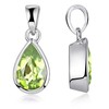 Materia Peridot Pendant Silver 925 Green Drop Gemstone Jewellery Rhodium