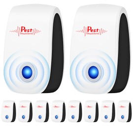10 Packs 2025 Ultrasonic Pest & Insect Repeller Indoor, Rodent Mouse Repellent Ultrasonic Plug in, Repellent Control for Rodent, Mouse, Mice, Rat, Roach, Bugs, Mosquito, Spider, Ant