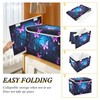 YETTASBIN Purple Blue Butterfly Storage Basket with Lid and Handles,