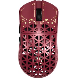 M5 Ultra 39g Carbon Fiber Wired Gaming Mouse,42K DPI PAW3950 Sensor,8KHz Polling Rate Computer Mice,Web Driver Support,for Win/Mac/FPS/MOBA/Esports-Red