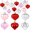KIMOBER 36Pcs Valentine's Day Heart Shaped Ornaments,Red Pink Silver Valentines