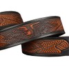 U-A Western Eagle Print Black Coffee Orange Pin Buckle Jeans