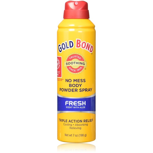 Gold Bond No Mess Spray Powder, Fresh Scent/Aloe, 3 Count