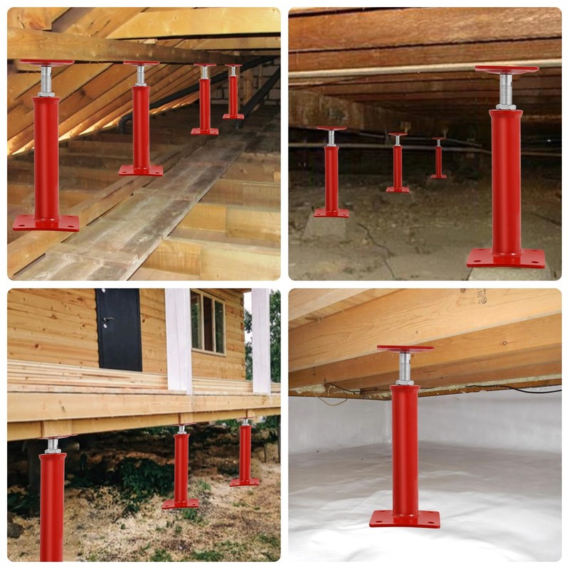 4PCS House Jacks for Leveling Crawlspace 11''-16''Adjustable Support Jack，Floor Jacks,for