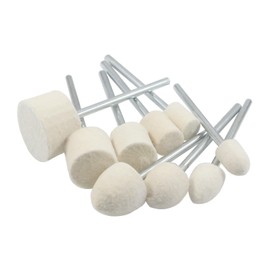 JUNLIXN 9 Pcs Dirll Felt Polishing Bits, Extra Long 1/4'' Shank Compressed Wool Flet Polishing Kits for Rotary Tools, Drill